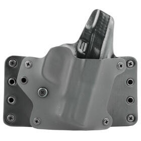 BlackPoint Tactical Leather Wing Right Hand OWB Holster Fits S&W M&P Shield is made of leather and kydex